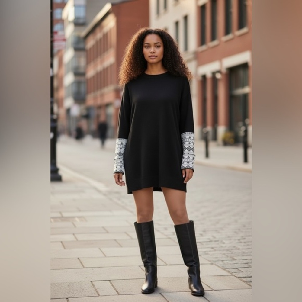 NWT Black and White Knit Dress